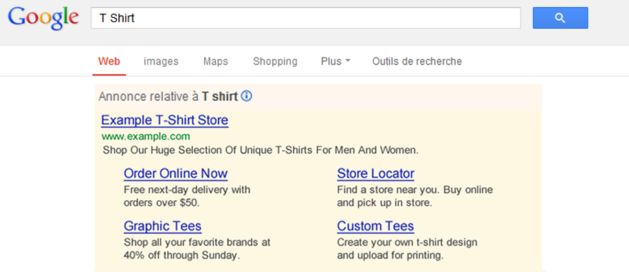 Ad Sitelinks : nouvelles annonces Google