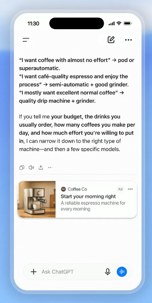 chat gpt ads